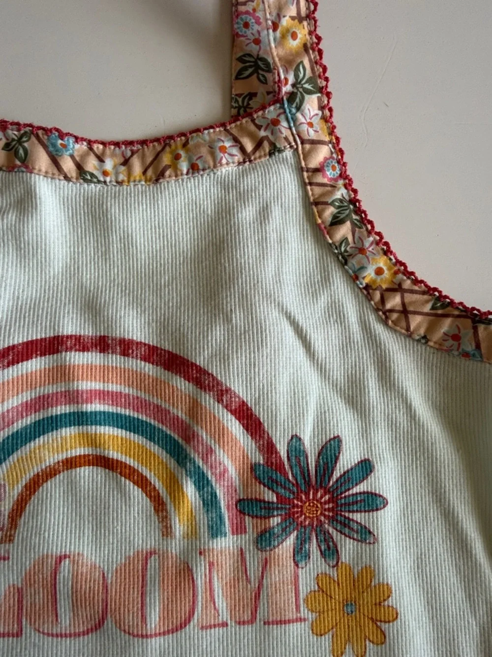 Matilda Jane Pale Blue Tank Top with Picot & Floral Trim EUC - Picture 2 of 5